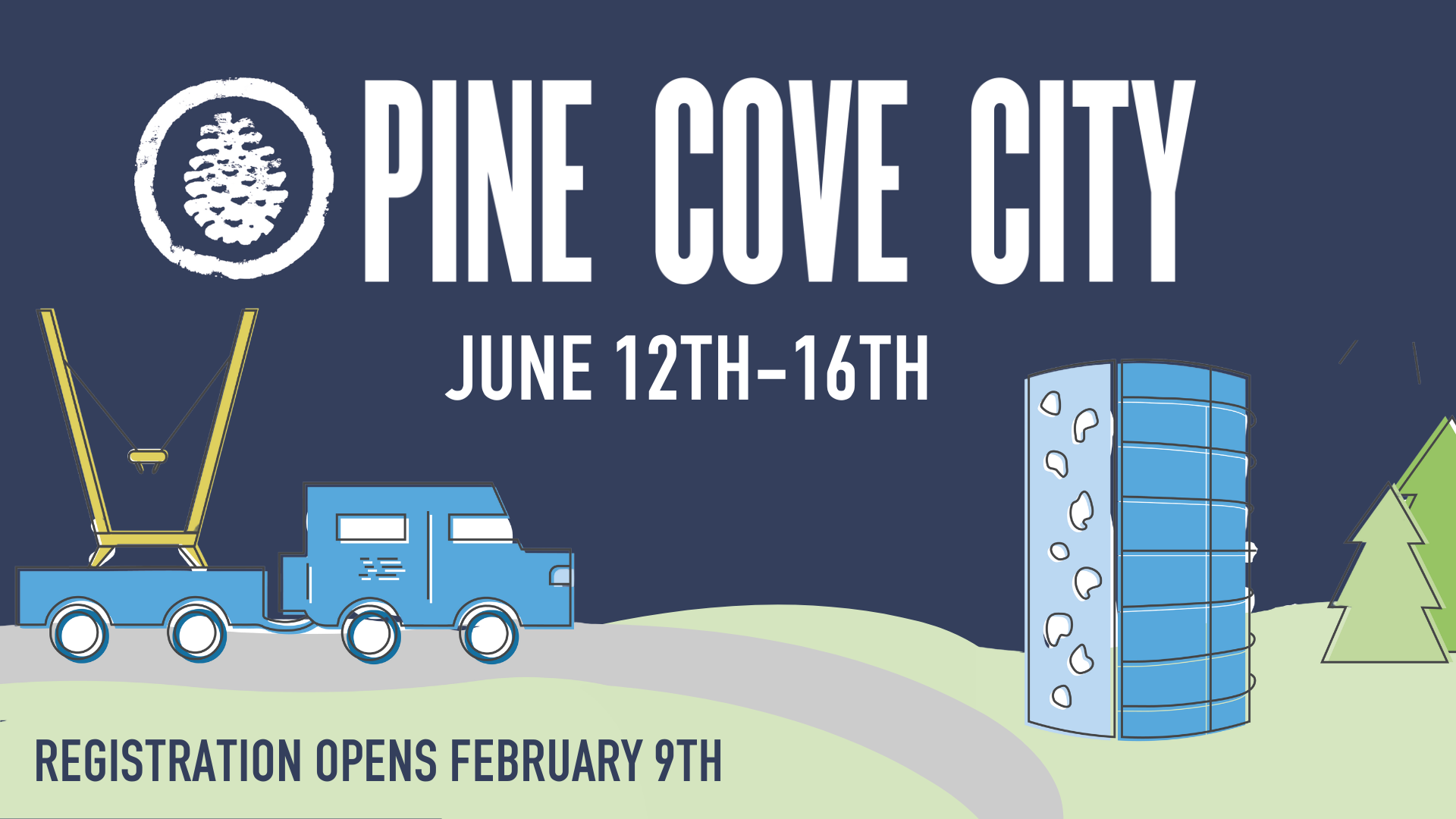 Pine Cove City is returning for K-5th graders June 12-16th. This is an amazing day camp that will be hosted at City Church! Kids will have all the joys of sleep away camp without spending the night! 

Click the image to register!